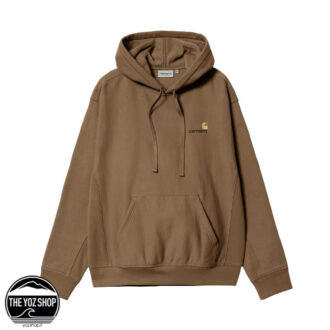 CARHARTT WIP - Felpa - Hooded American Script Sweatshirt - Hamilton Brown