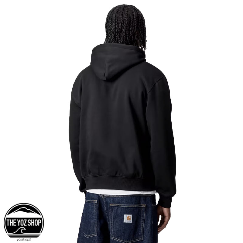 CARHARTT WIP - Felpa - Hooded Carhartt Sweatshirt - Black / Black - immagine 4