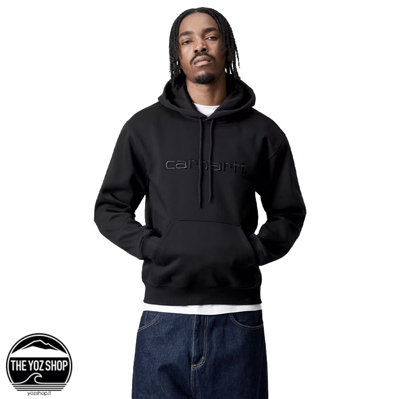 CARHARTT WIP - Felpa - Hooded Carhartt Sweatshirt - Black / Black - immagine 3