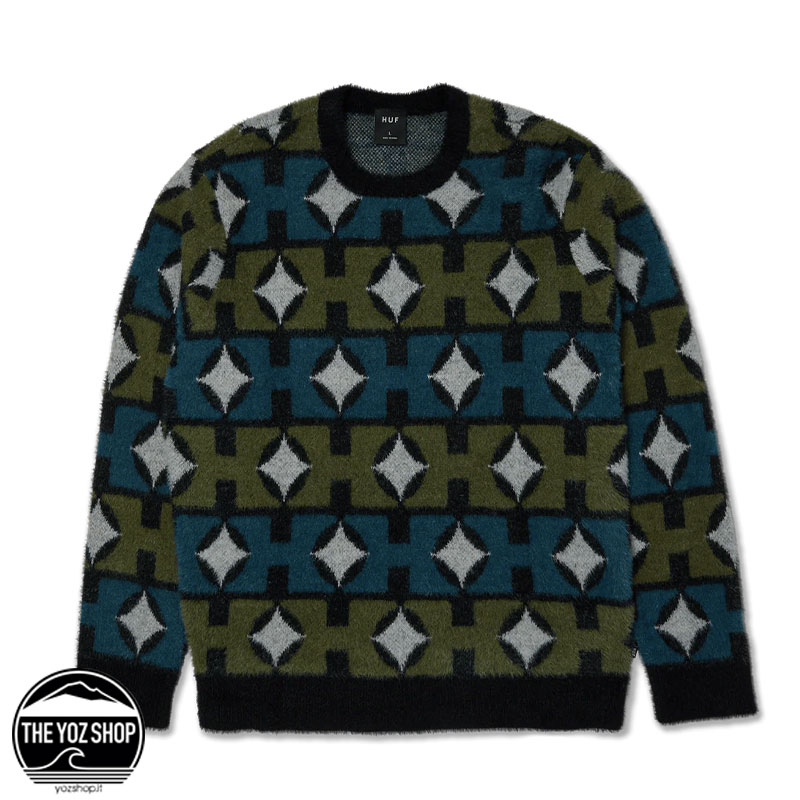 HUF - Maglione - Space Age Crewneck Sweater - Pine