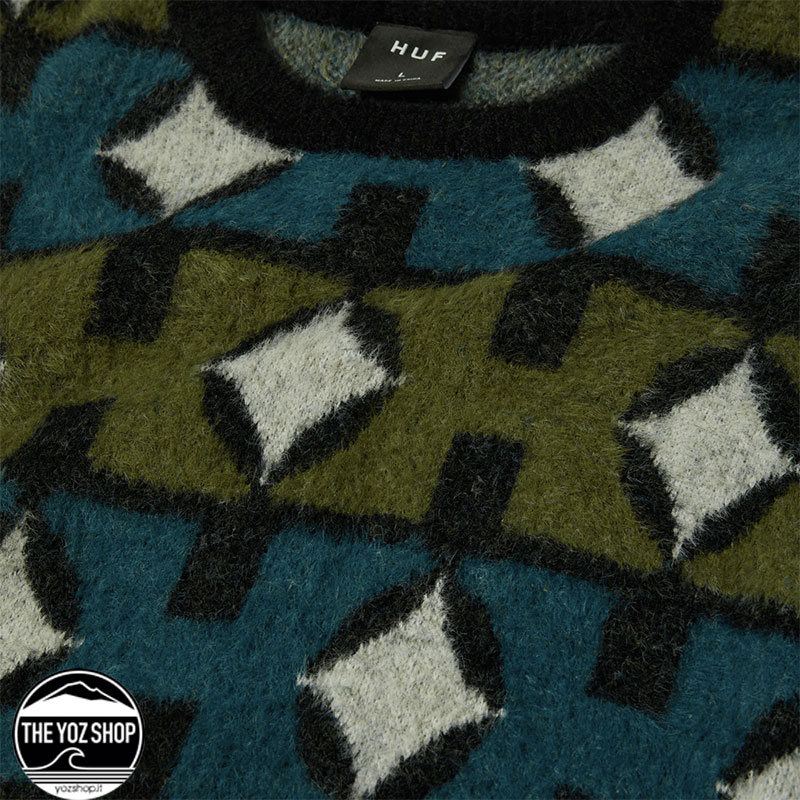 HUF - Maglione - Space Age Crewneck Sweater - Pine - immagine 3